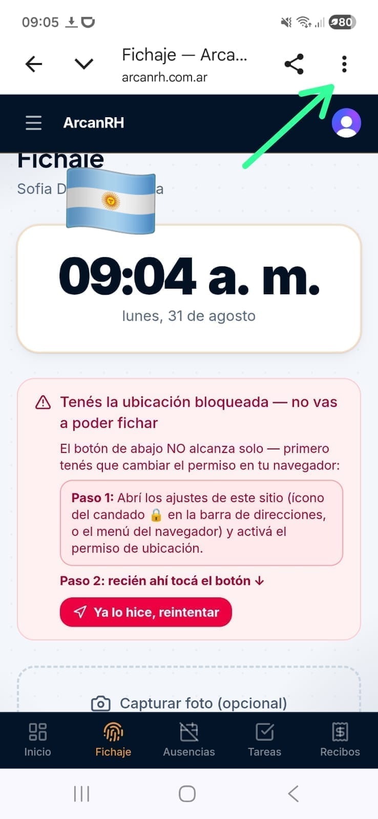 Paso 1: Abrí el menú del navegador